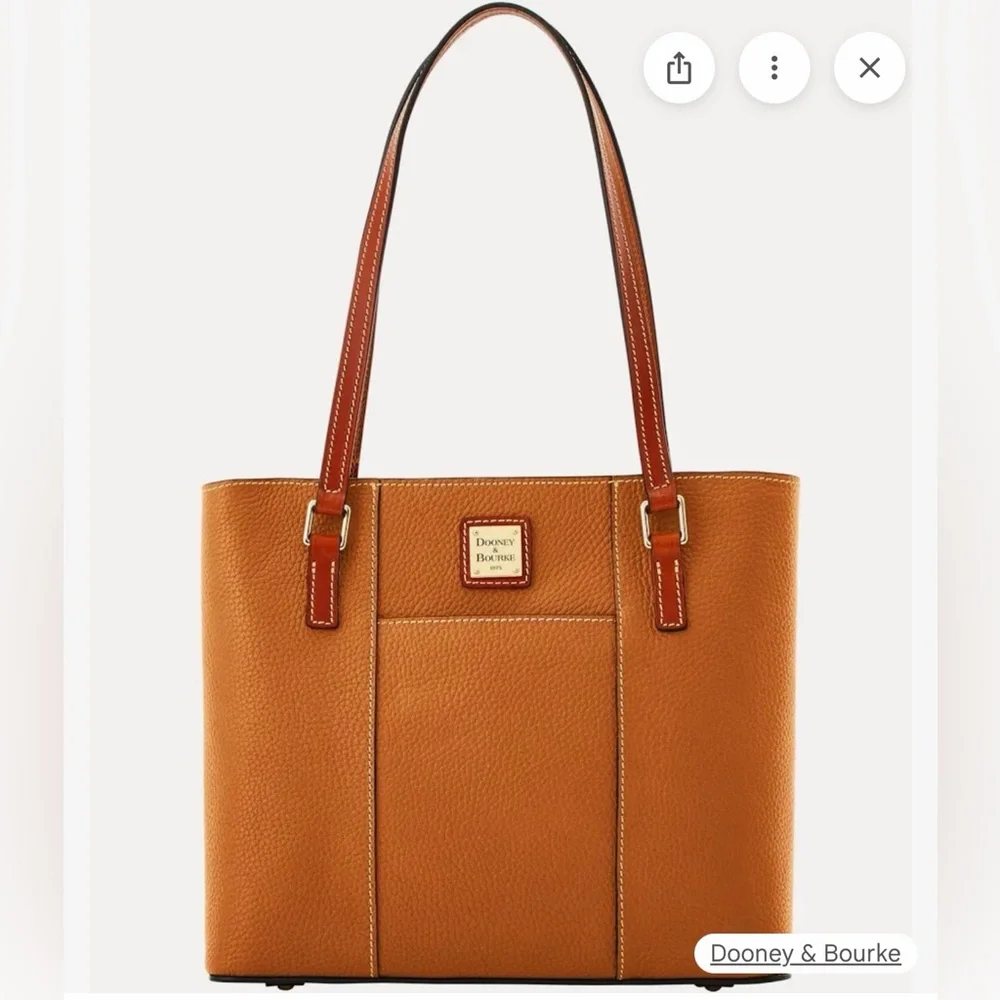 Dooney & Bourke French Caramel Lexington Pebble Grain Leather Tote Bag/ Like New - Picture 14 of 16